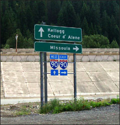 I90 sign, Coeur d' Alene