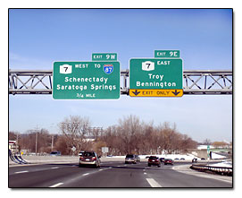 Hwy 7 exit to Saratoga Springs