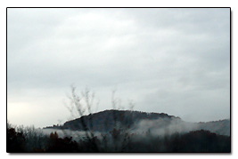West Virginia mountain in fog
